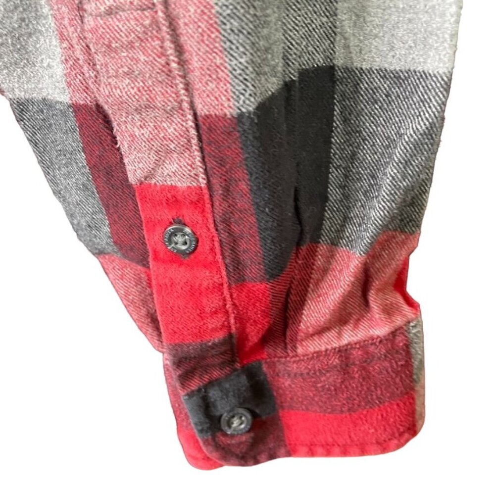 Eddie Bauer Mens Flannel Shirt Fall Winter Button Down Top Size XL u Red Gray - Picture 8 of 8